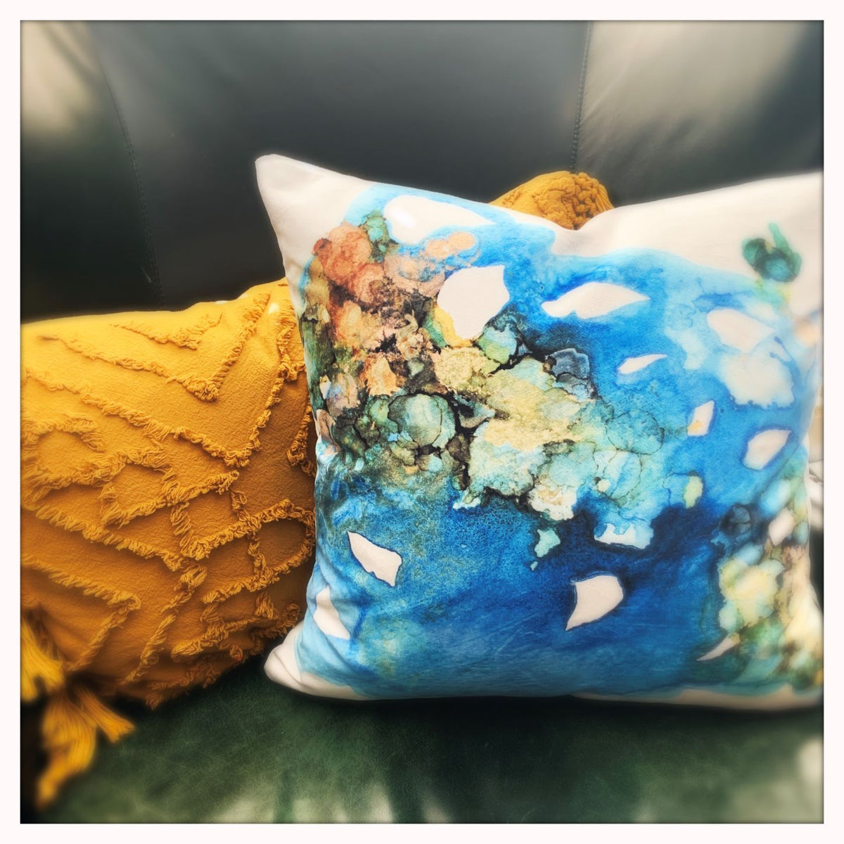 Velveteen Pillow - 18 x 18 inch - Pacific Swells – Dana Huhn