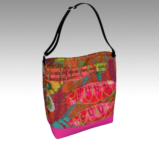 Cross Body Stretchy Bag - Pink Abstract