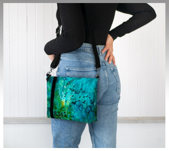 Vegan Leather Purse - Birds in Flight