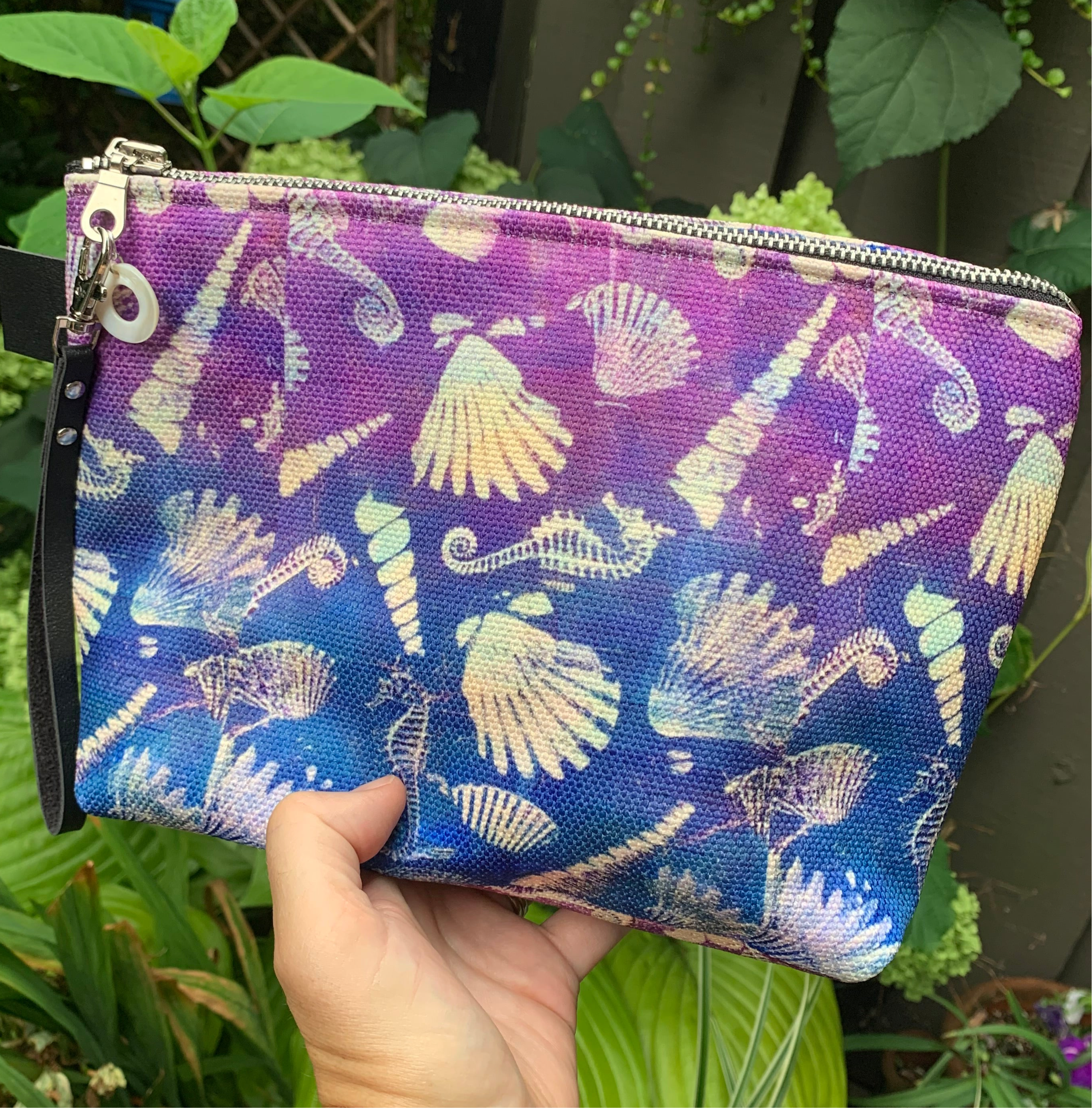10" Travel Bag - Purple Monoprint Shells