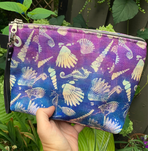 10" Travel Bag - Purple Monoprint Shells