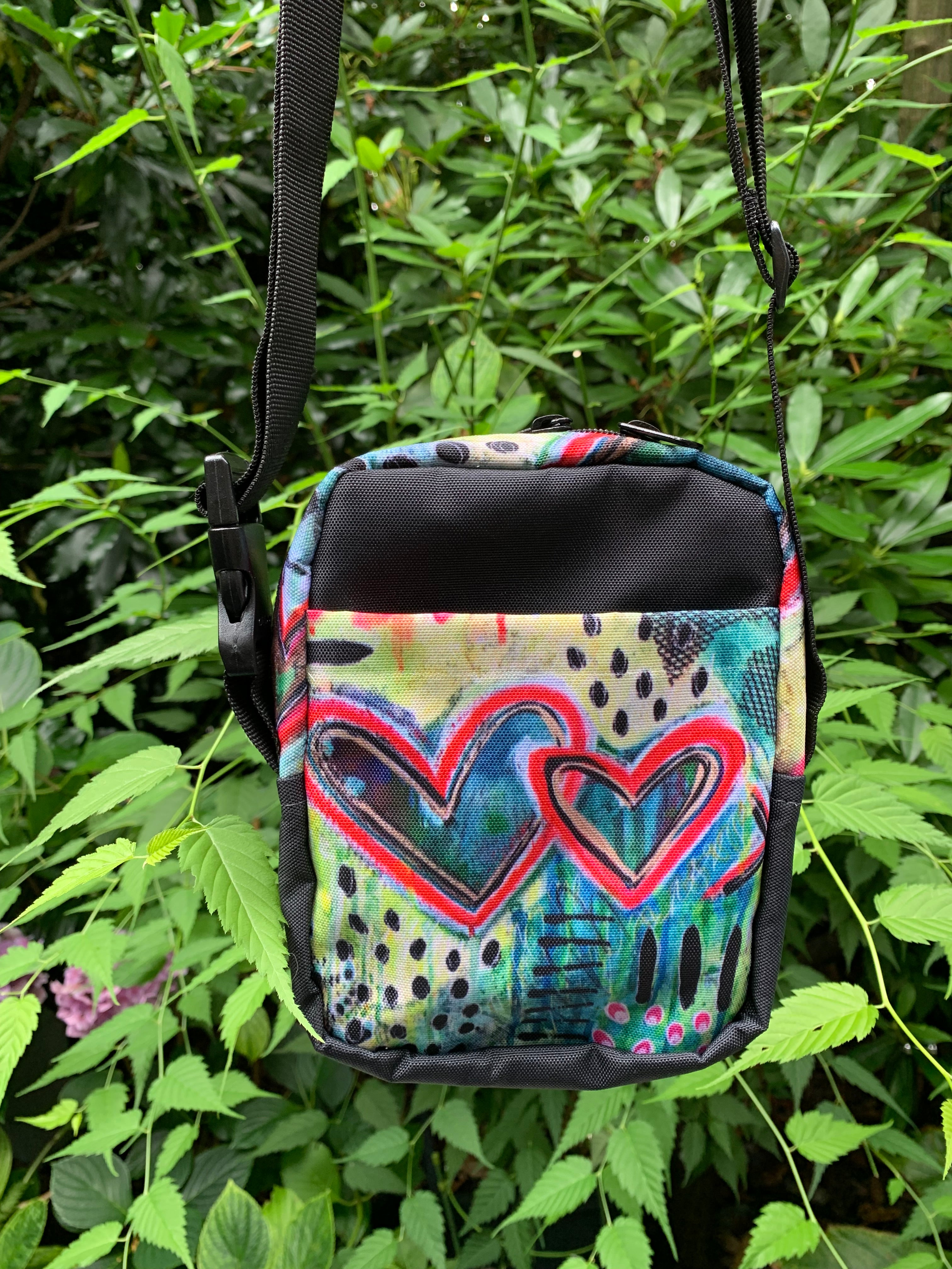 Compact Cross-body Bag - Hearts