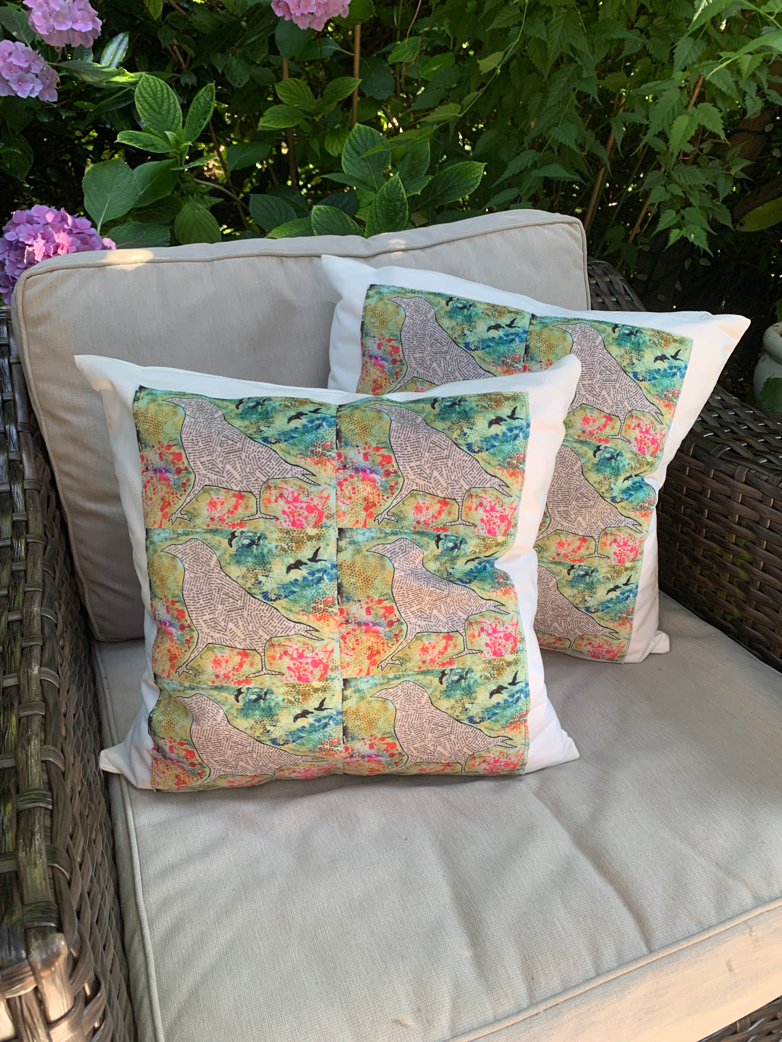 Pillow Cover - 18 x 18 inch - Appliqué Crows