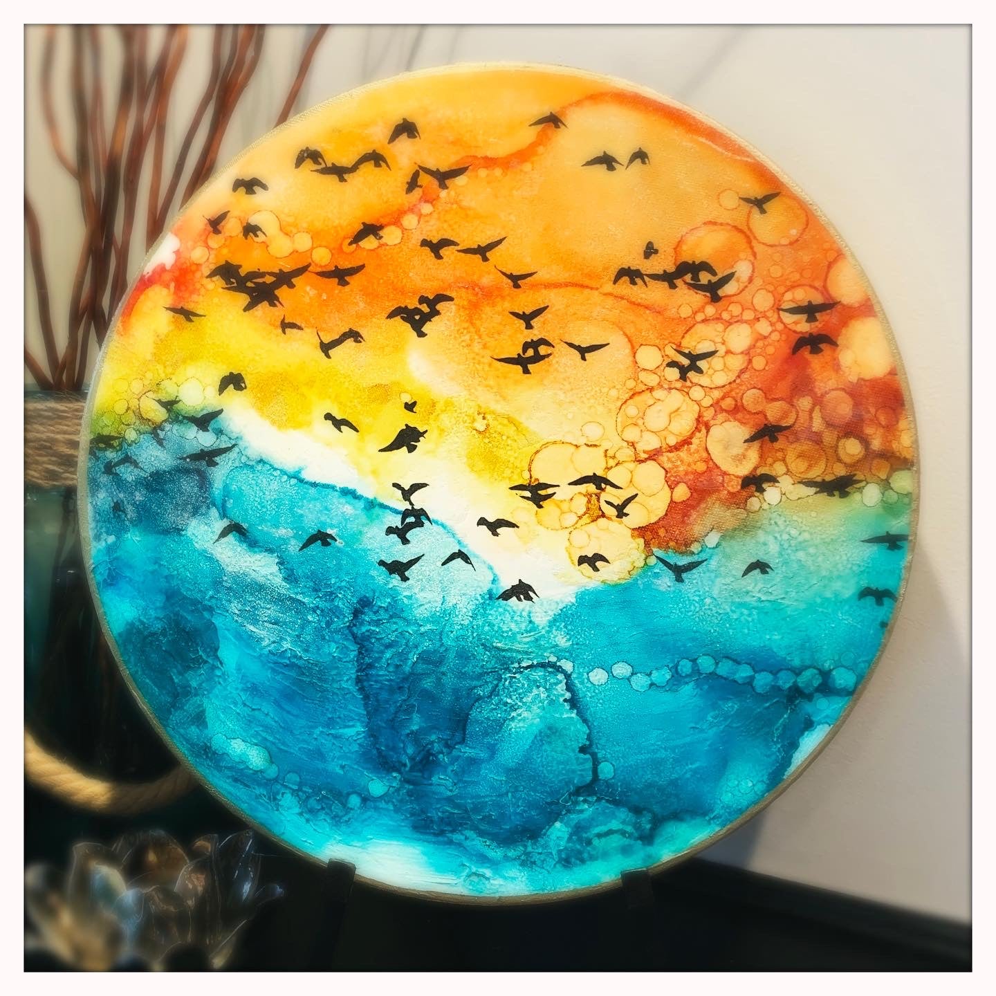 Flock of Birds - Summer Sky - 16 inches