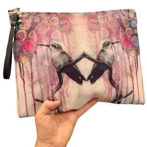12" Flat Carry-All Pouch w/Strap - Hummingbirds